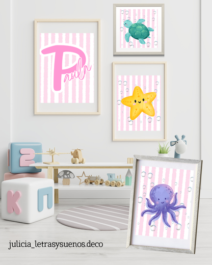 Estrellita Líneas Rosas